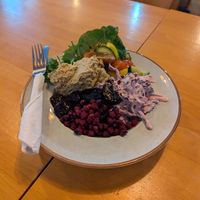 Vegan salad bowl at Fusion Organic Cafe in Sheffield