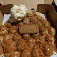 Vegan Biscoff waffle at ROKA Pizza in Folkestone