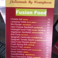 New menu  at Waengbun Lampang in Lampang
