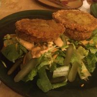 DELICIOUS GLUTEN FREE VEGAN BURGER 
(ordered one day in before hand) at Livas in Crete