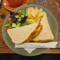 Houmous, spinach and tomato bloomer sandwich at Greensmith & Thackwray in Scarborough