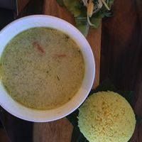 Green curry and rice at Green-Go Garden in Siem Reap