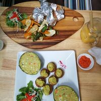 Burrito (top) and falafels with avocado (bottom) at Green-Go Garden in Siem Reap