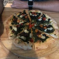 Pesto pizza. With extra vegan cheese? at Green-Go Garden in Siem Reap