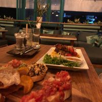 Platter of bruschetta and tofu skewers  at Green-Go Garden in Siem Reap