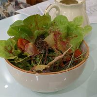 Fresh salad with a tasty fruit dressing. at Cafe Libre in Cuenca