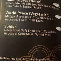 Two vegan options   at Kobe Hibachi Sushi in The Dalles