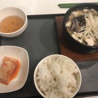 Soy bean soup rice set  at Soul Veggie Korean Vegetarian in Central Singapore