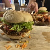 Big veggie burger   at Small Time Cooks in Abang