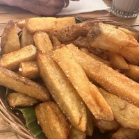 Hand cut crispy friess  at Small Time Cooks in Abang