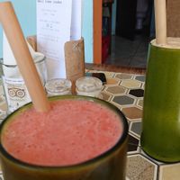 Dairy free coconut milk shakes (smoothies) at Small Time Cooks in Abang