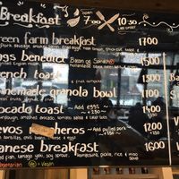 Green V for vegan option.  at Green Farm Cafe  in Kutchan