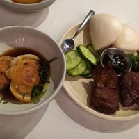 Agedashi Gyoza and Crispy Peking Vgan "Duck" Bao Buns at Lazy Su in Braddon
