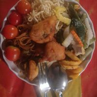 food at Buffet at Luang Prabang Night Market in Luang Prabang