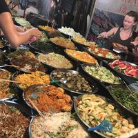 Buffet selection at Buffet at Luang Prabang Night Market in Luang Prabang