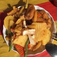 Potatoes at Buffet at Luang Prabang Night Market in Luang Prabang