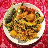 Plate for 20k at Buffet at Luang Prabang Night Market in Luang Prabang