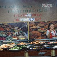 vegetarian buffet corner at Buffet at Luang Prabang Night Market in Luang Prabang