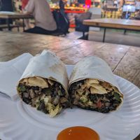 Black bean, veg & rice burrito from Mexican stall (really tasty & well seasoned) at Kalare Night Bazaar Food Stalls in Chiang Mai