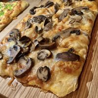 Grilled mushrooms, sweet chilli sauce, cashew cheese and organic tomato sauce  at Prana Vegetariano - JB in Rio De Janeiro