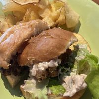 Half the cauliflower burger  at Prana Vegetariano - JB in Rio De Janeiro