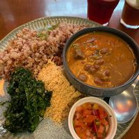 El plato del día, venía con una sopa o ensalada más un bebestible.  at Prana Vegetariano - JB in Rio De Janeiro