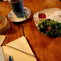 Vegan burrito and tea at La Semilla in Puerto Maldonado