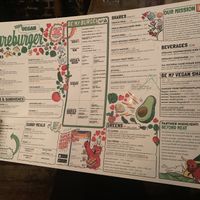 Vegan side of menu  at Bareburger in Rockville Centre