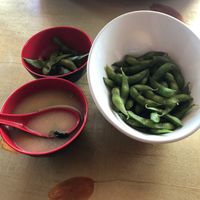  Miso soup & edamame at Green Tea in Bangor