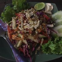 Burmese tea salad! So fresh and flavourful! at Green Shelter in Koh Tao
