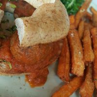 vegan meat balls at Circle in Al Khobar