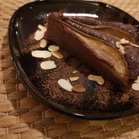 Gateau fondant au chocolat / poire at Vegetalicia in Namur