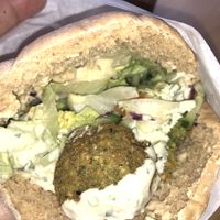 Inside my pita  at Falafel Mama in Stroud
