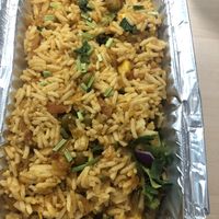 Chickpea and mixed veg biryani (made vegan)  at Zuri Coffee in Wolverhampton