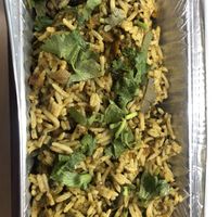 Mushroom and Spinach Biryani  at Zuri Coffee in Wolverhampton