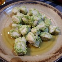 Gnocchi with Broccoli, garlic and pine nuts pesto! at Casa Veggy in Nerja