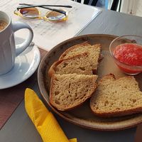 Tritordeum toast & tomato  at Casa Veggy in Nerja