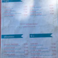 Menu at Amma in Santiago