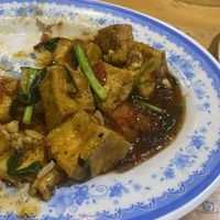 Tofu with tomato  at Blue Sky in Ha Giang