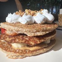 Vegan sensation pancakes  at Bio & Natural - Quinta Avenida in Playa Del Carmen