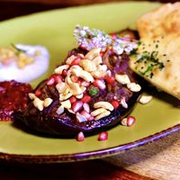 Burnt aubergine at Chakra Restaurant in Perth