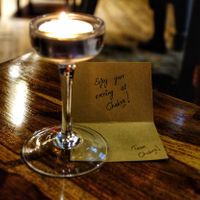 Personalized card at Chakra Restaurant in Perth