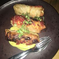 The stuffed cabbage with quinoa. This is a really good option for the main course.  at Dionysus Mansion in Limassol