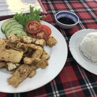 Fried tofu w chilli and lemongrass  at Huong Vy in Ho Chi Minh City
