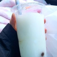 Lychee Slush w// boba at Vegan Bowl in West Jordan