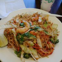 Ramen Stir-Fry with Soy Shrimp at Vegan Bowl in West Jordan