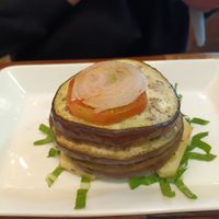 Eggplant tomato onion pineapple (burger?), could have used a bit sauce though at California Cafe  in Havana