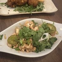 Artichoke fritters & peanut cauliflower  at Brine in Eastham