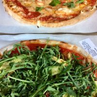 Custom vegan veggie pizza and Margarita pizza  at Fredos in Malmo
