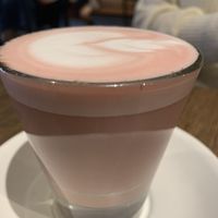 Beetroot latte on oat milk...not bad! at Sycamore Meadows in Reservoir